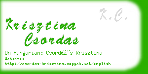 krisztina csordas business card